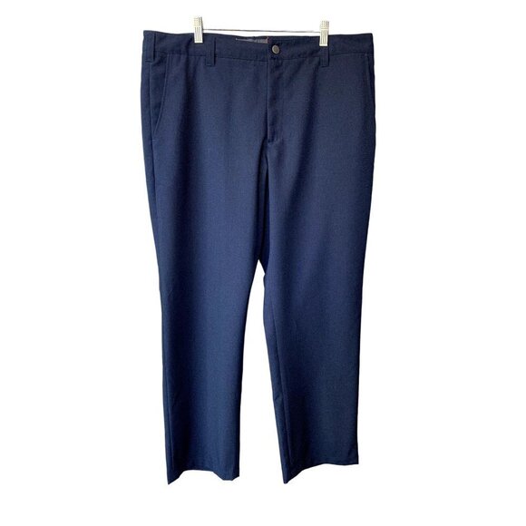 Bluffworks Pants Men 37X30 Navy Blue Original Straight Performance Tech Slacks - Picture 1 of 6
